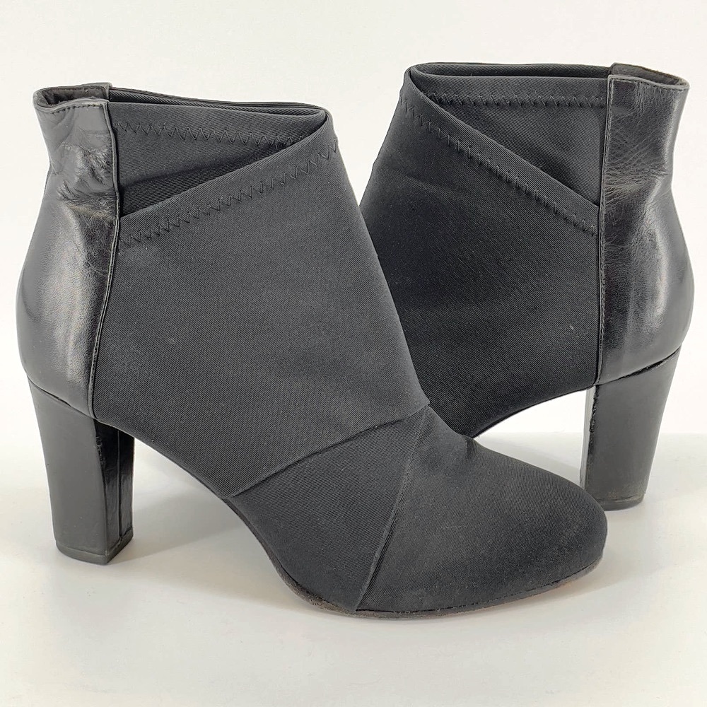 Eileen Fisher Nylon Leather Black Boot Size 8